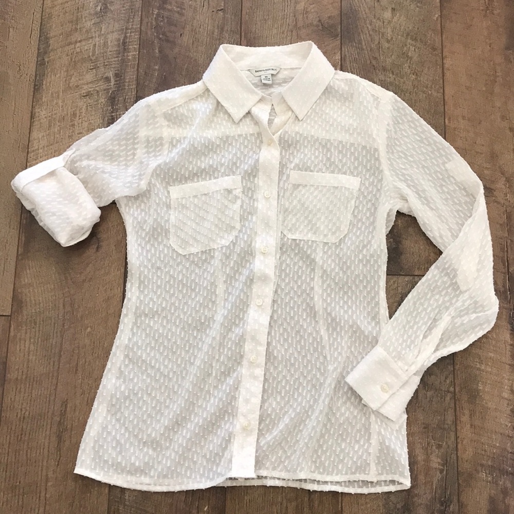 Sheer button down blouse